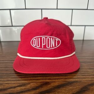 Vintage Trucker Hat DuPont Racing Rope Leather Golf Strapback USA